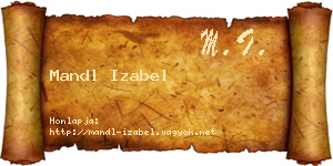 Mandl Izabel névjegykártya